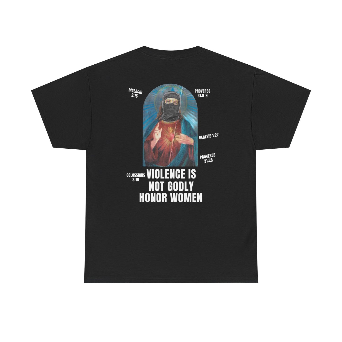 "Violence Is Not Godly, Honor Women" Religious-Inspired Graphic Tee