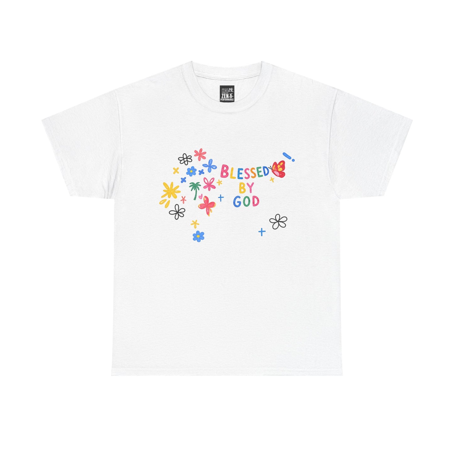 Blessed by God Floral Tee — Inspirational Christian T-Shirt