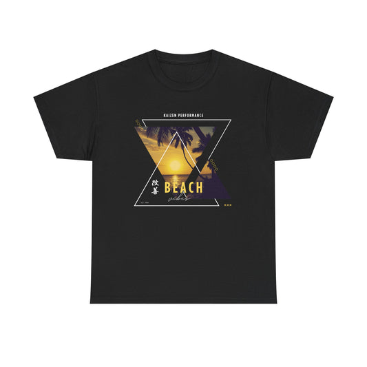 Sunset Beach Vibes Unisex Heavy Cotton Tee