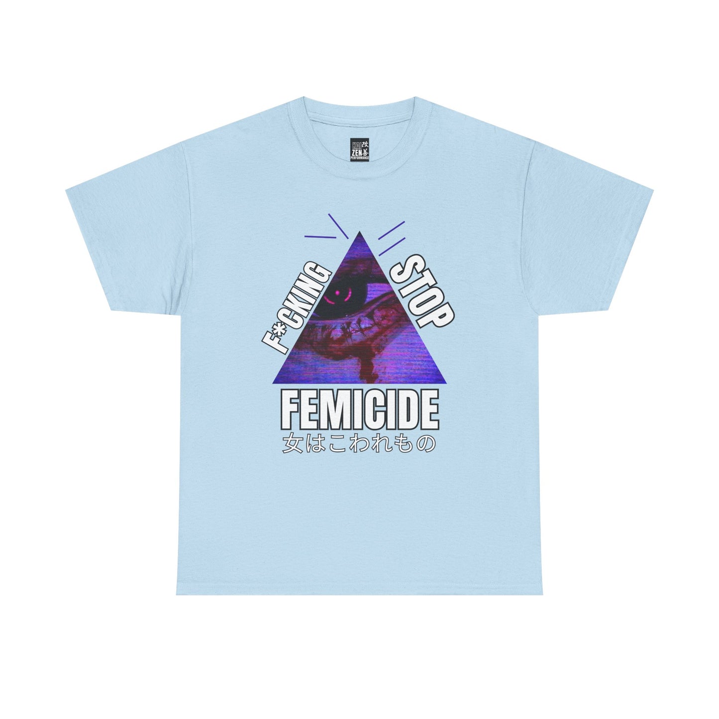 'Femicide' Triangle Graphic Tee with Japanese Text