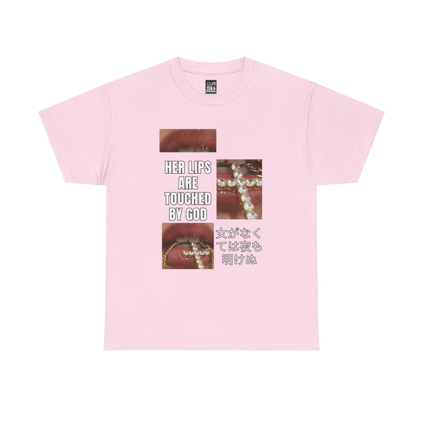 Graphic Tee — "Her Lips Are Touched by God" Japanese Aesthetic Streetwear
