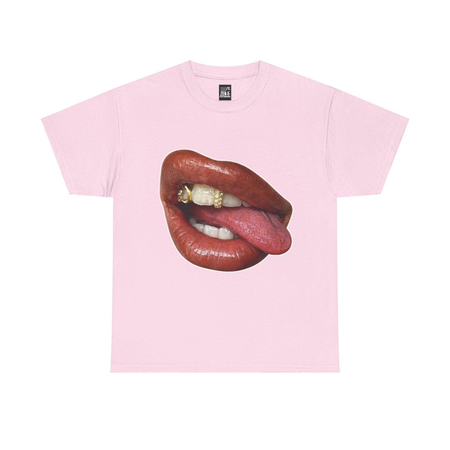 Graphic Gold Grill Lips Tongue Design