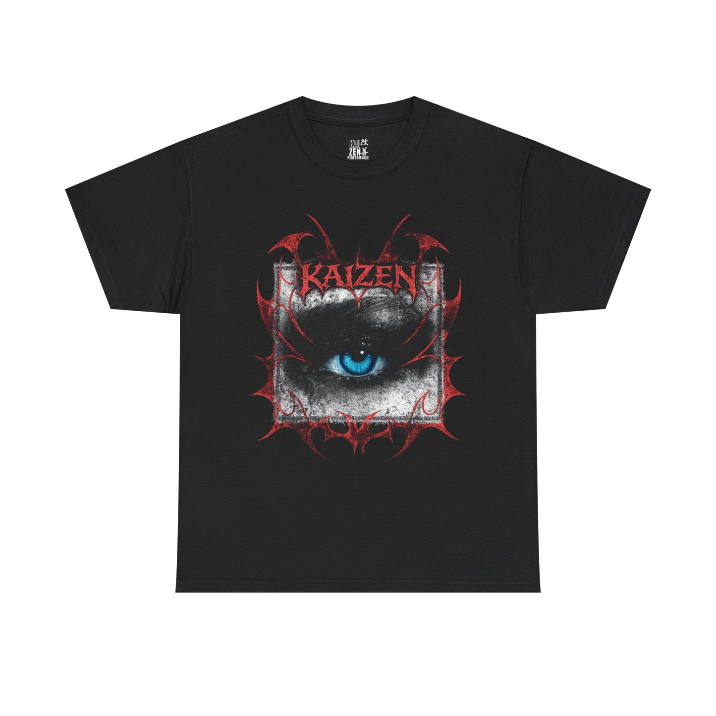 Kaizen Blue Eye Graphic Tee — Gothic Gym Eye Design T-Shirt