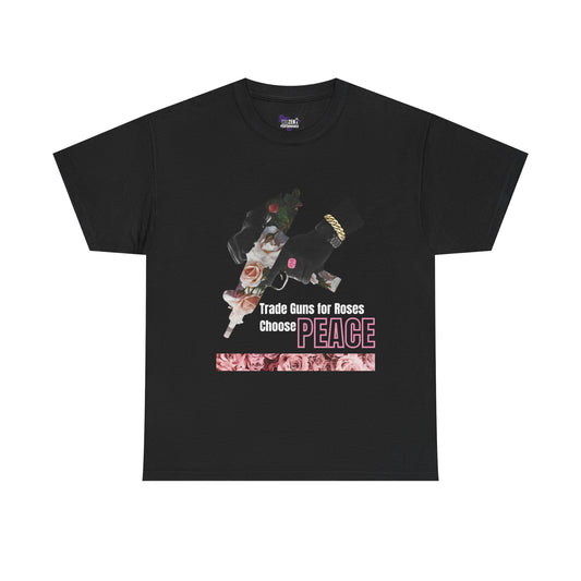 Graphic Peace Unisex Tee - Guns and Roses Design