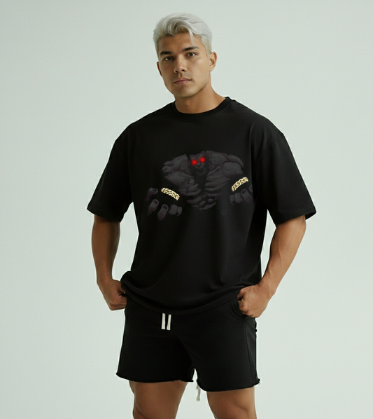 Black inner Demon Hands Graphic Tee — be a beast in the gym or in these streets