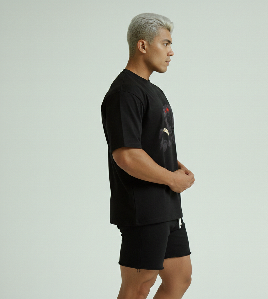 Black inner Demon Hands Graphic Tee — be a beast in the gym or in these streets