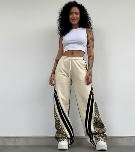 Leopard baggy sweatpants