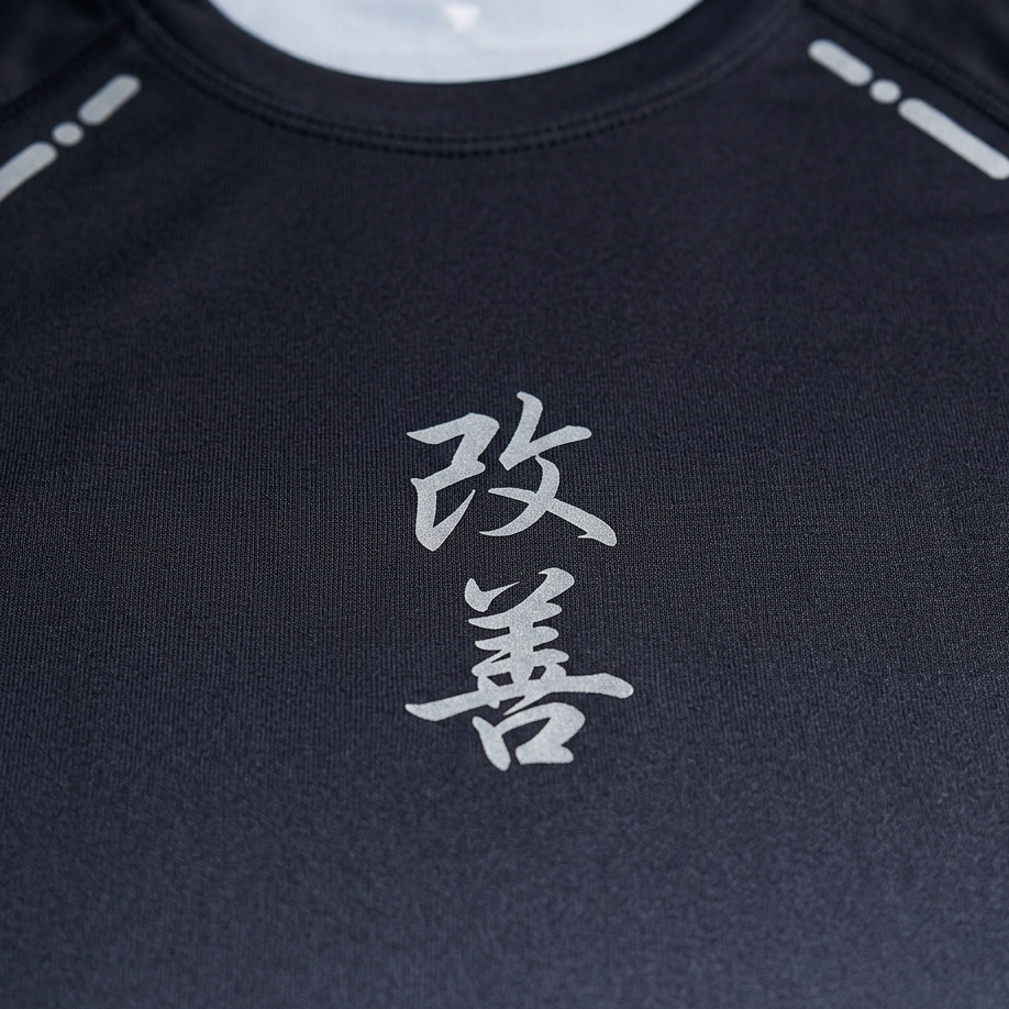 Men's Athletic Compression Tee Black Grey Ombre