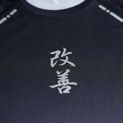Men's Athletic Compression Tee Black Grey Ombre