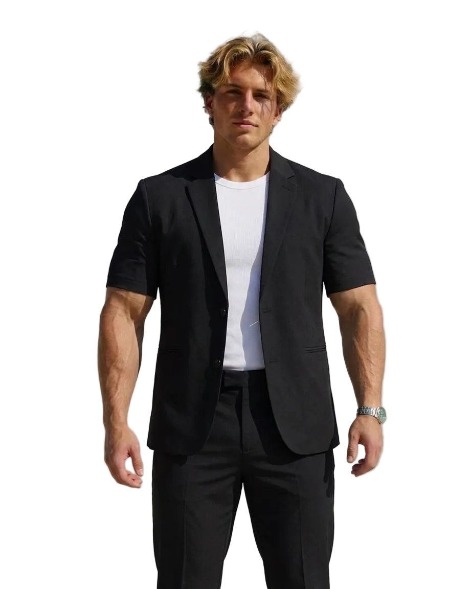 Men’s Oversized Short-Sleeve Blazer black
