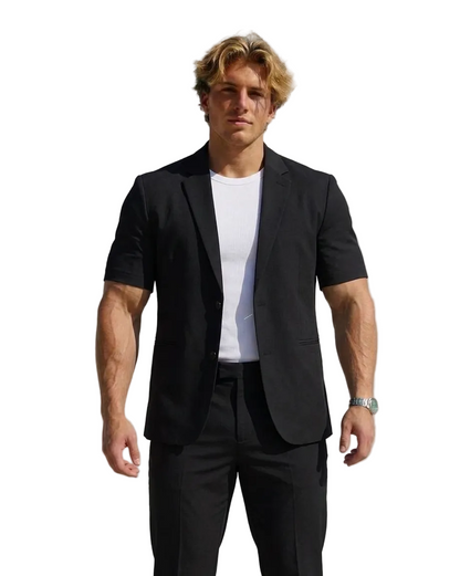 Men’s Oversized Short-Sleeve Blazer black