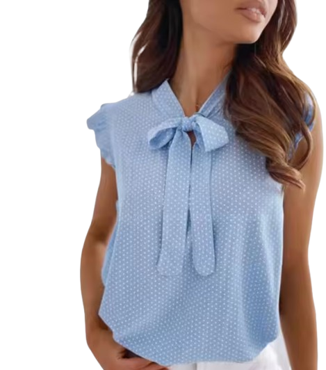 Breezy & Chic: Open-Sleeve Tie-Front Blouse 🌸