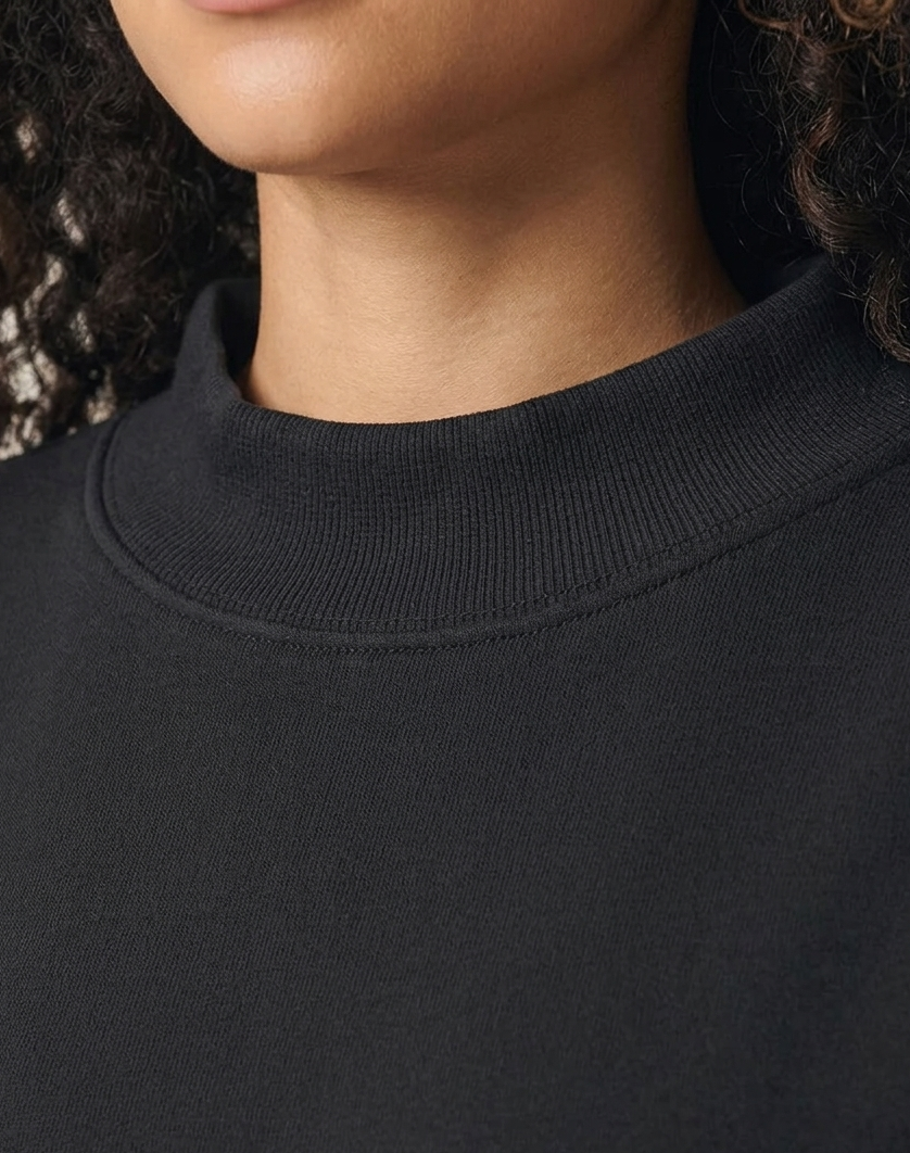 Noir 2 Piece Oversized Fleece Sweatshirt & Shorts Set