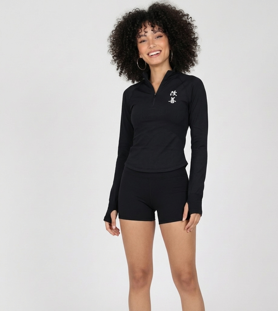Quarter Zip Gym Jacket – Ultimate Performance & Comfort Noir