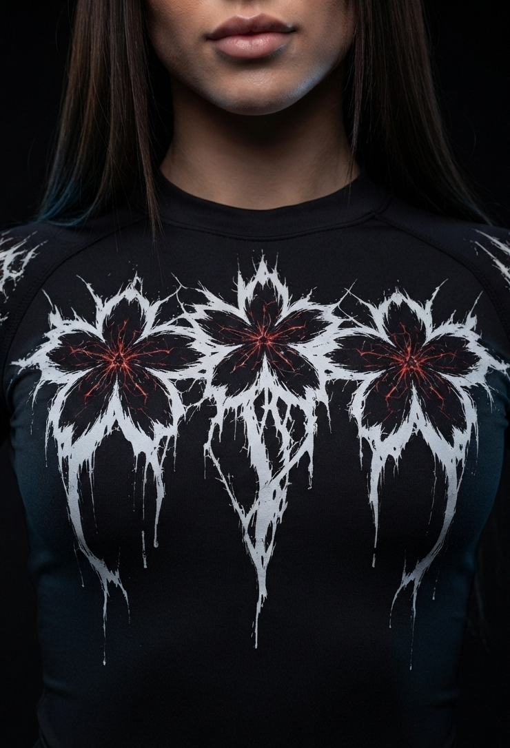 Shadow Cherry Blossom Open-Back Performance Suit