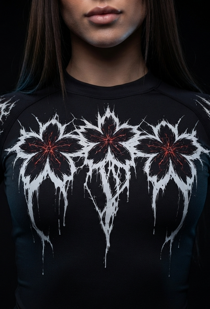Shadow Cherry Blossom Open-Back Performance Suit