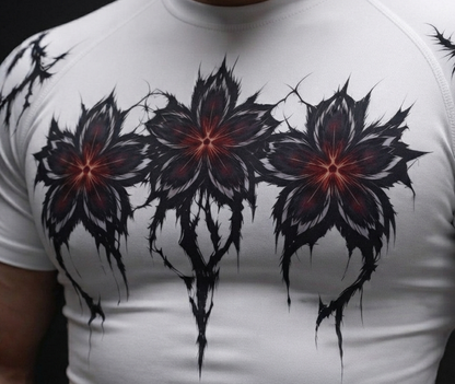 White  Sakura Tribal Compression Shirt – Japanese Cherry Blossom  variant 1