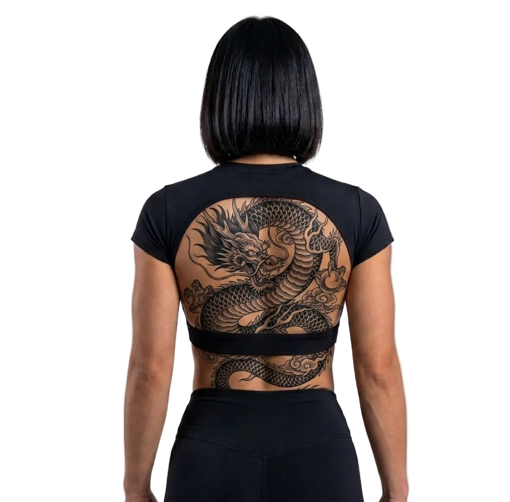 Women's Backless Crop Top Gym Shirt