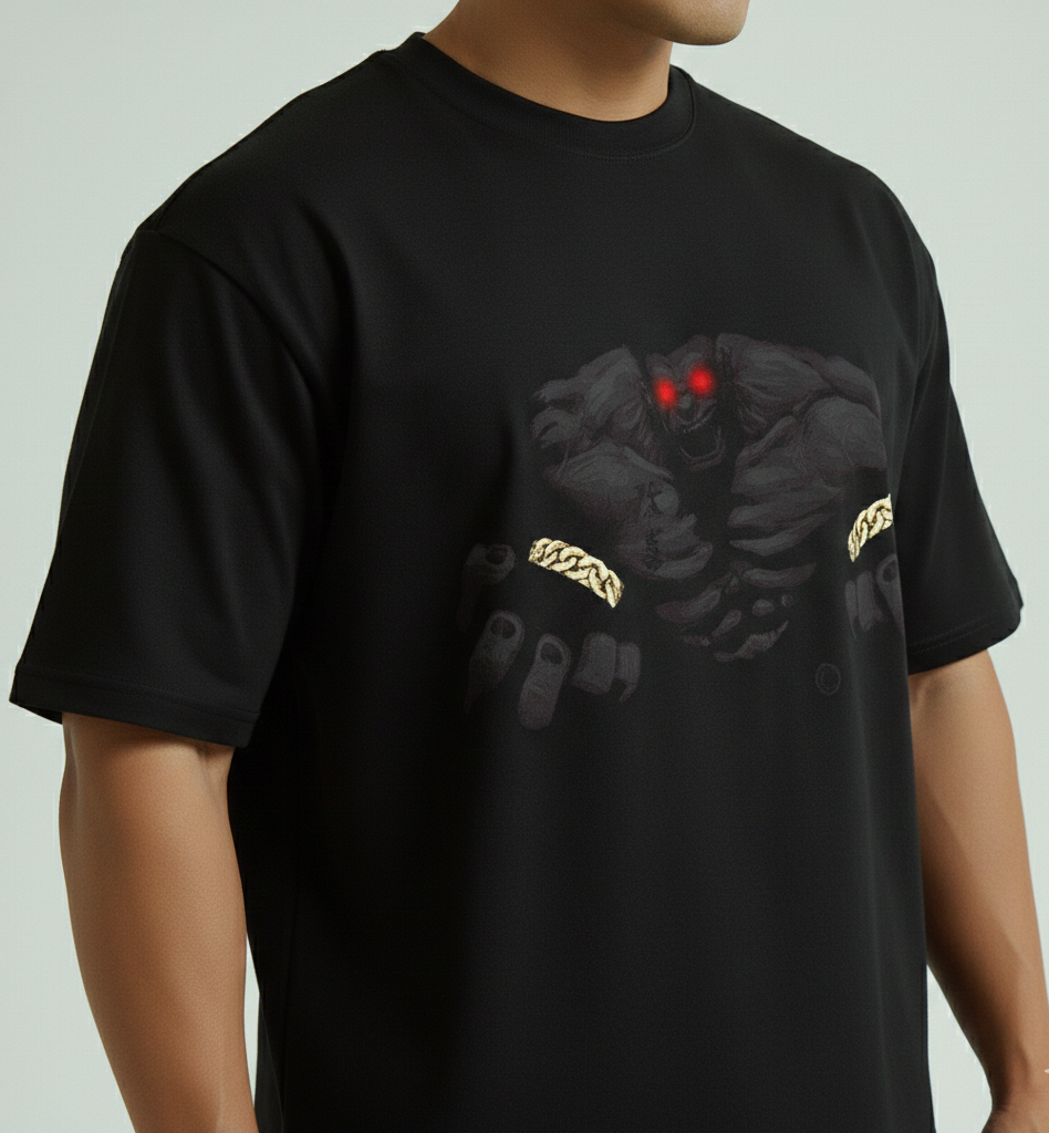 Black inner Demon Hands Graphic Tee — be a beast in the gym or in these streets