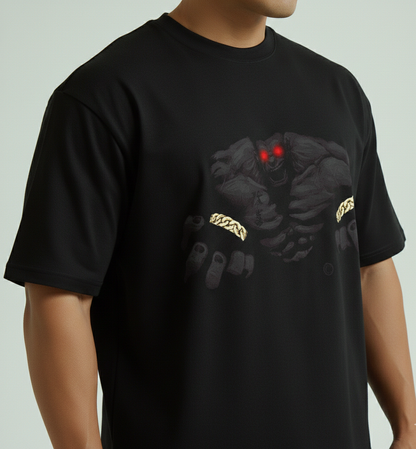 Black inner Demon Hands Graphic Tee — be a beast in the gym or in these streets