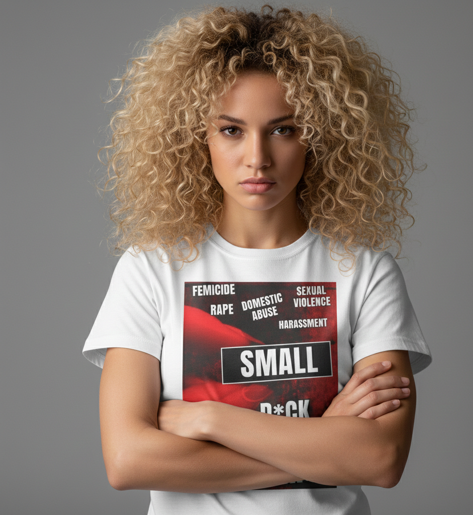 T-Shirt — "Small D*ck Energy" Bold Protest Graphic Tee (Anti-Violence Message)